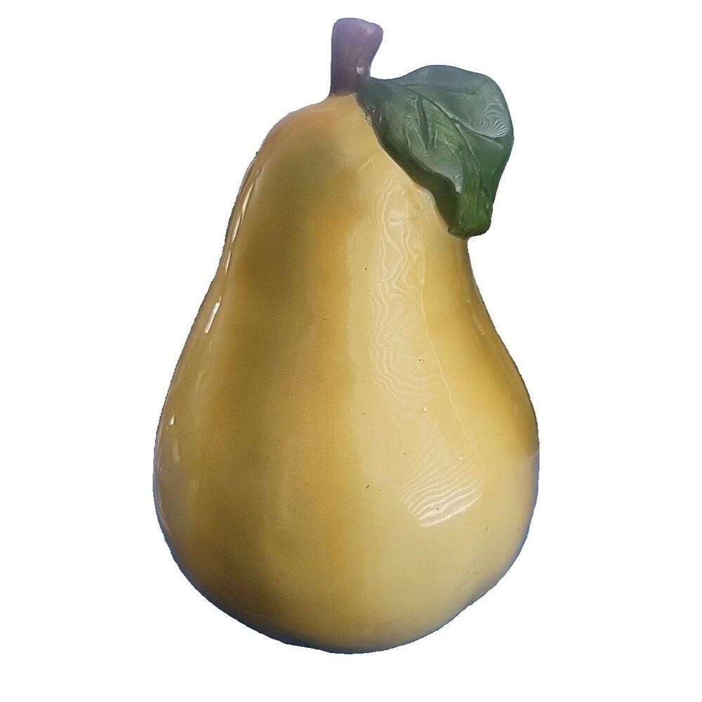 Vintage Ceramic Pear Bank 8" tall No Plug, small flea bite - Picture 5 of 11